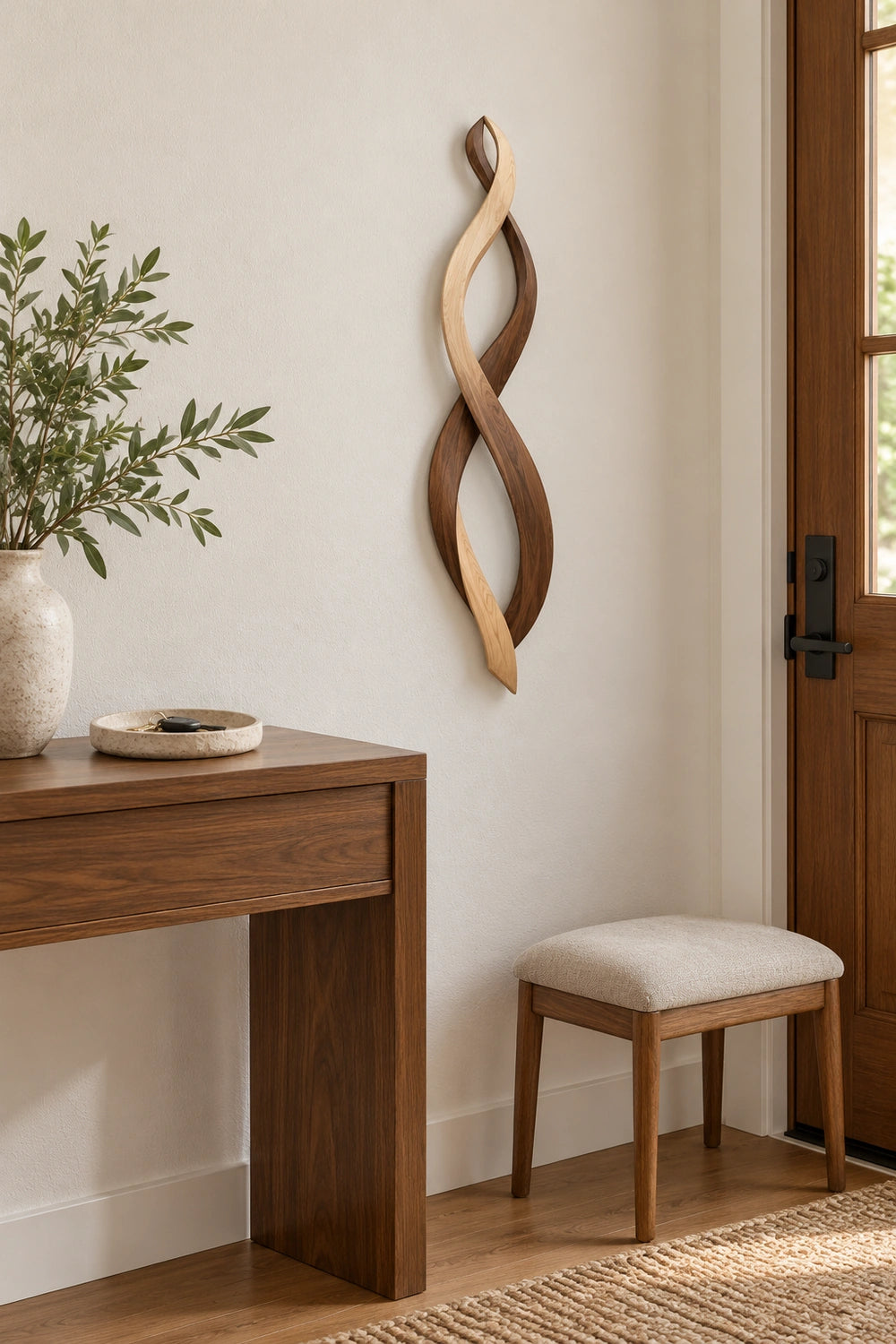 Modern Abstract Wooden Wall Art Sculpture For Contemporary Home Decor