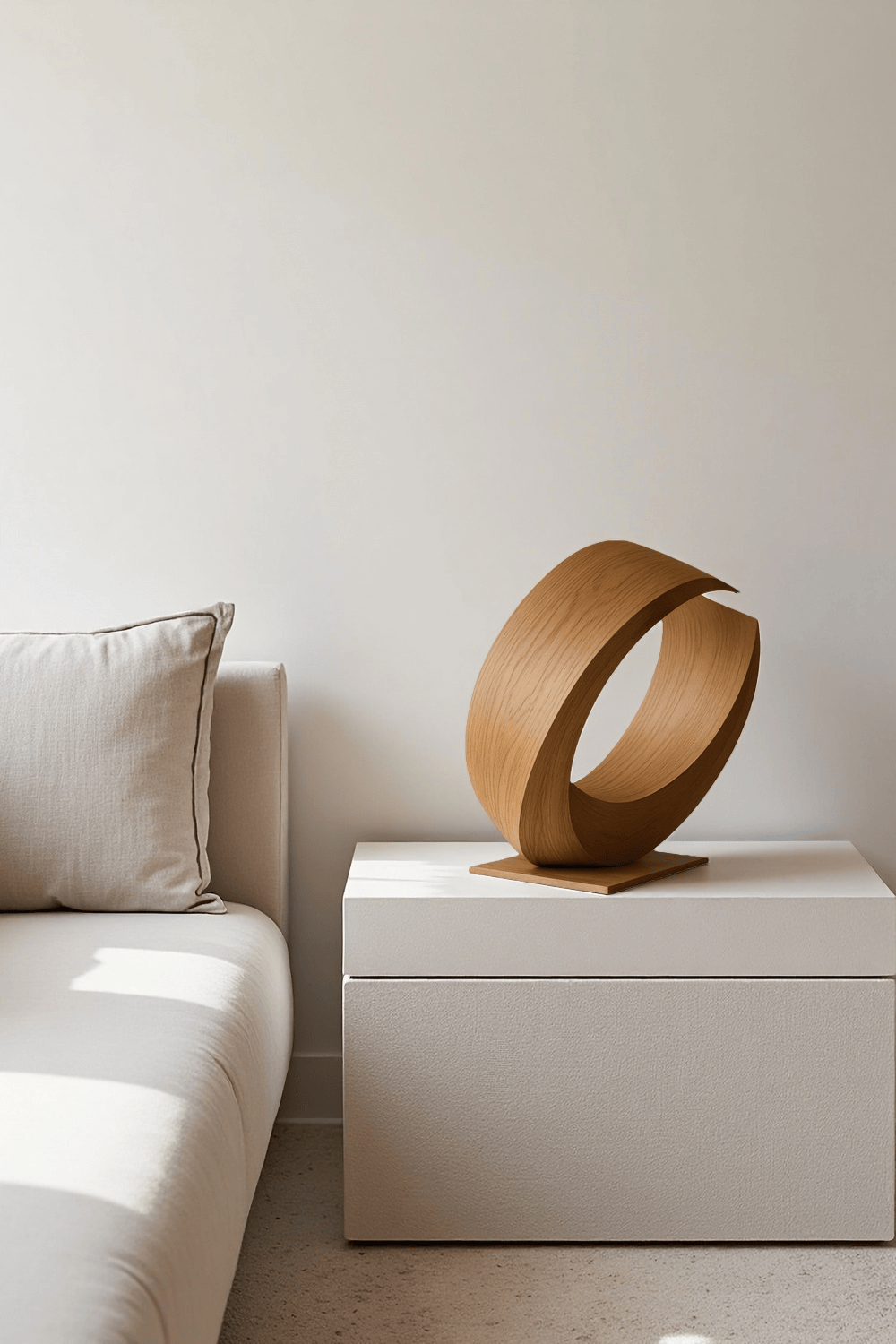 Modern Wooden Sculpture Abstract Handcrafted Wood Carving Statue Wooden Art Decor