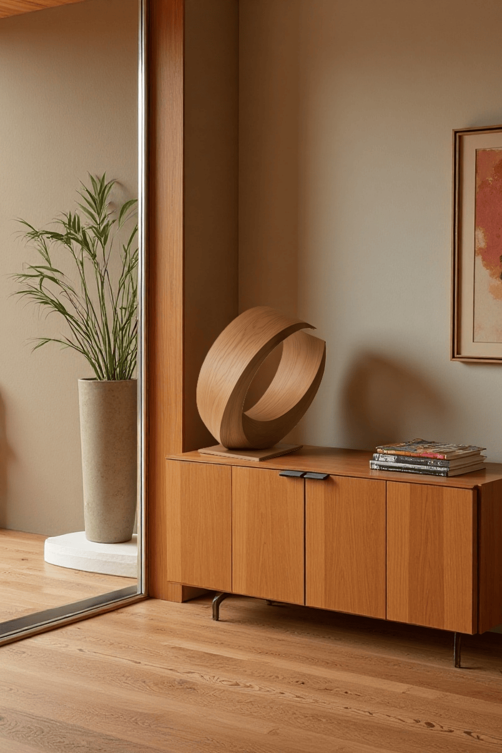 Modern Wooden Sculpture Abstract Handcrafted Wood Carving Statue Wooden Art Decor