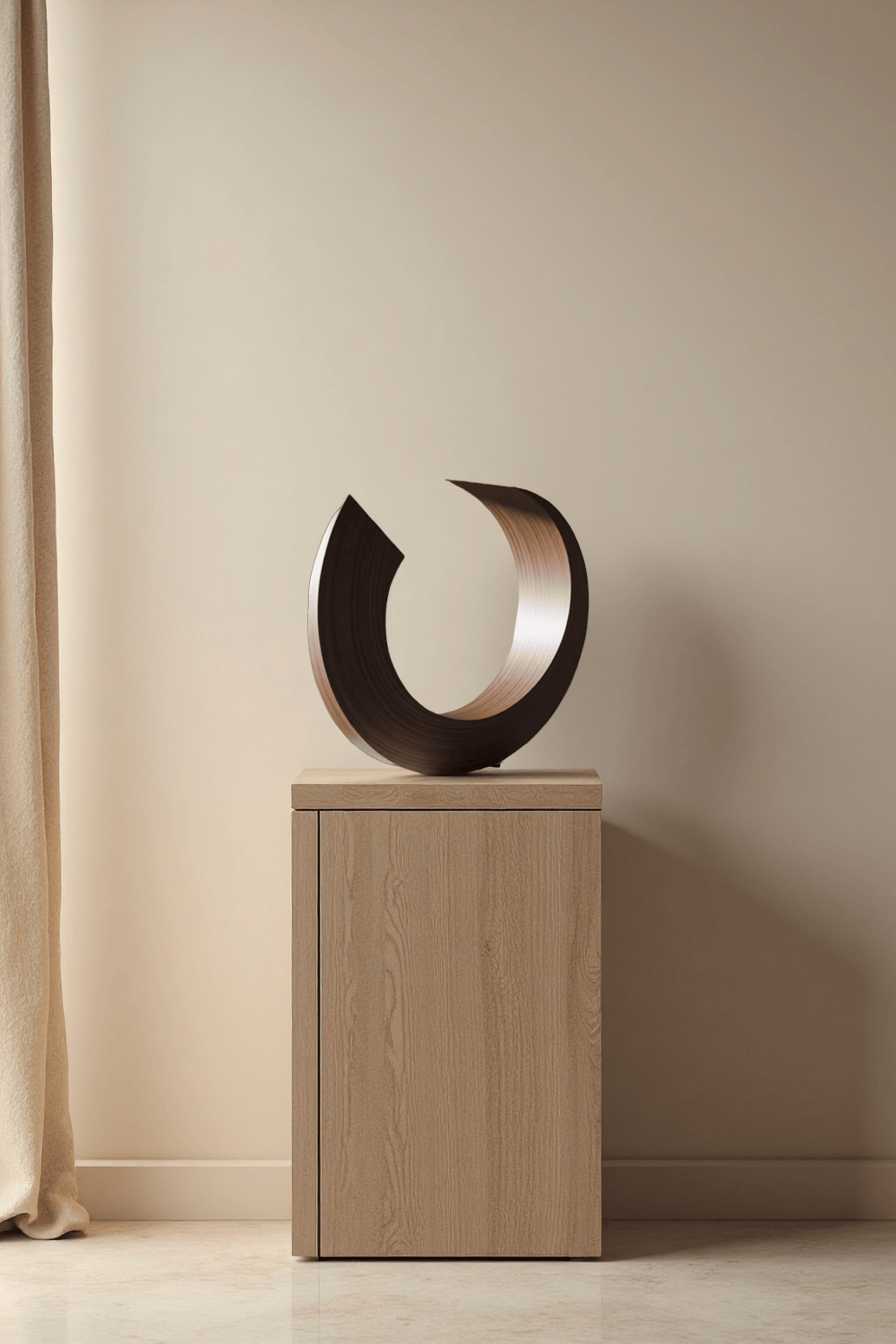 Modern Wooden Sculpture Abstract Handcrafted Wood Carving Statue Wooden Art Decor