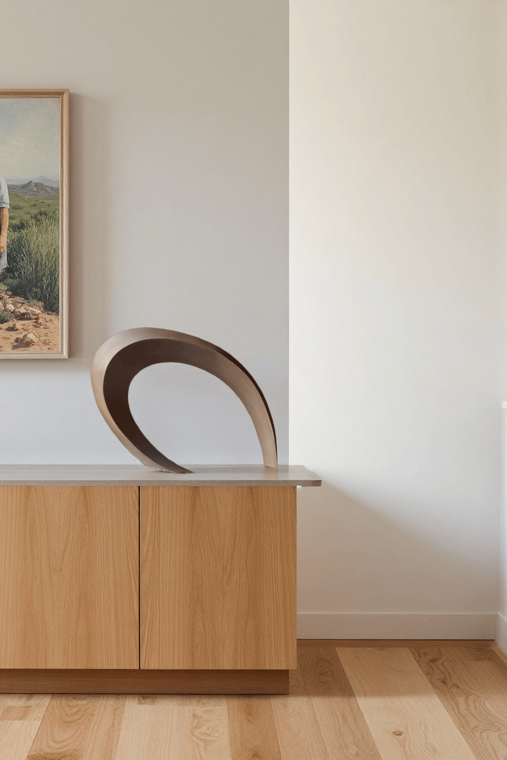 Handcrafted Abstract Wooden Sculpture Modern Minimalist Home Art Décor