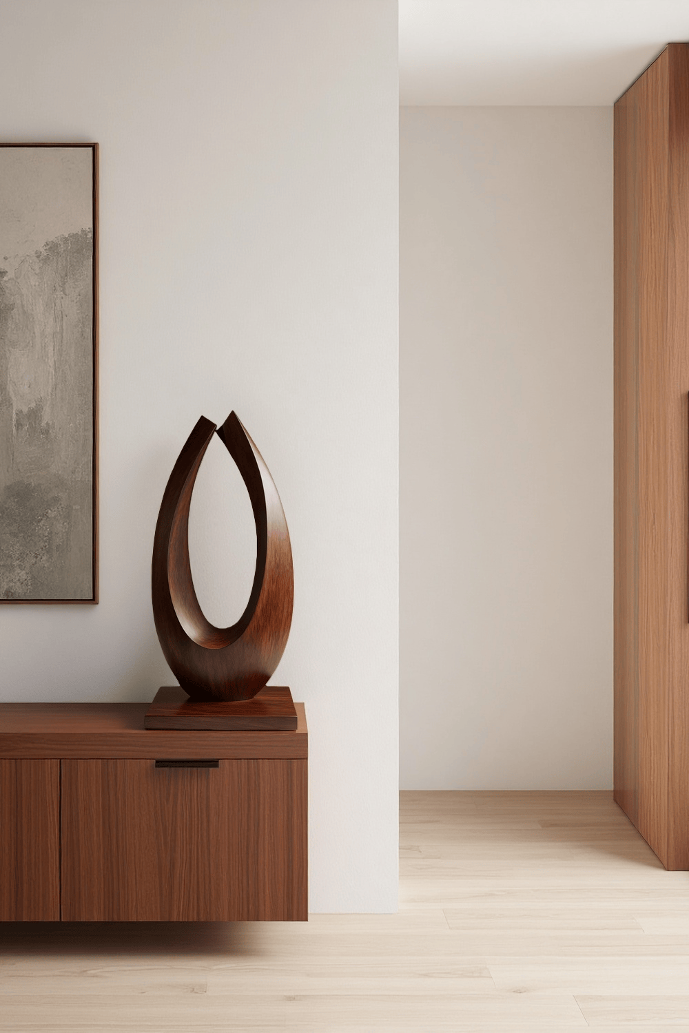 Modern Abstract Wooden Sculpture Handcrafted Luxury Home Décor Wood Art