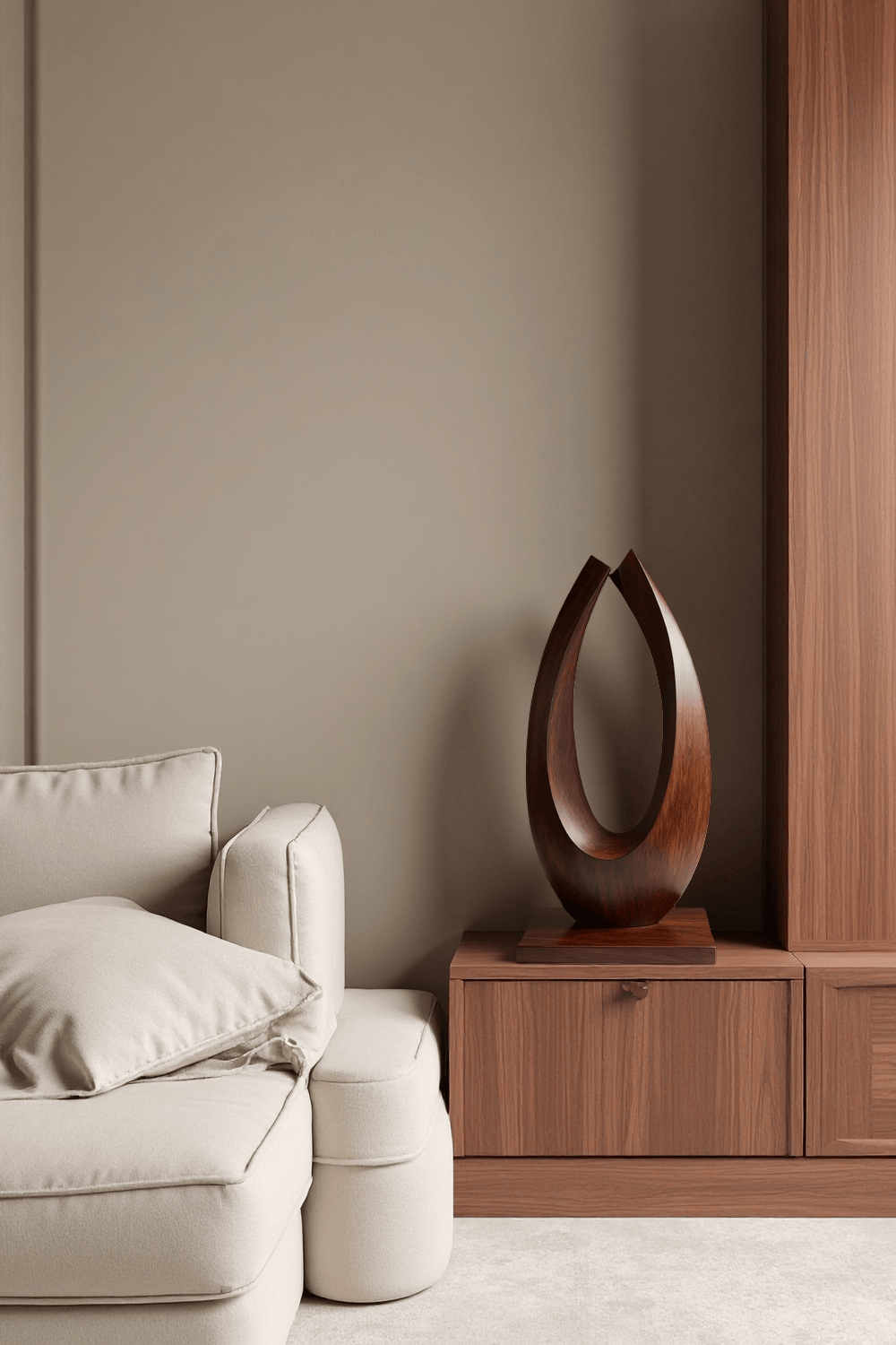 Modern Abstract Wooden Sculpture Handcrafted Luxury Home Décor Wood Art