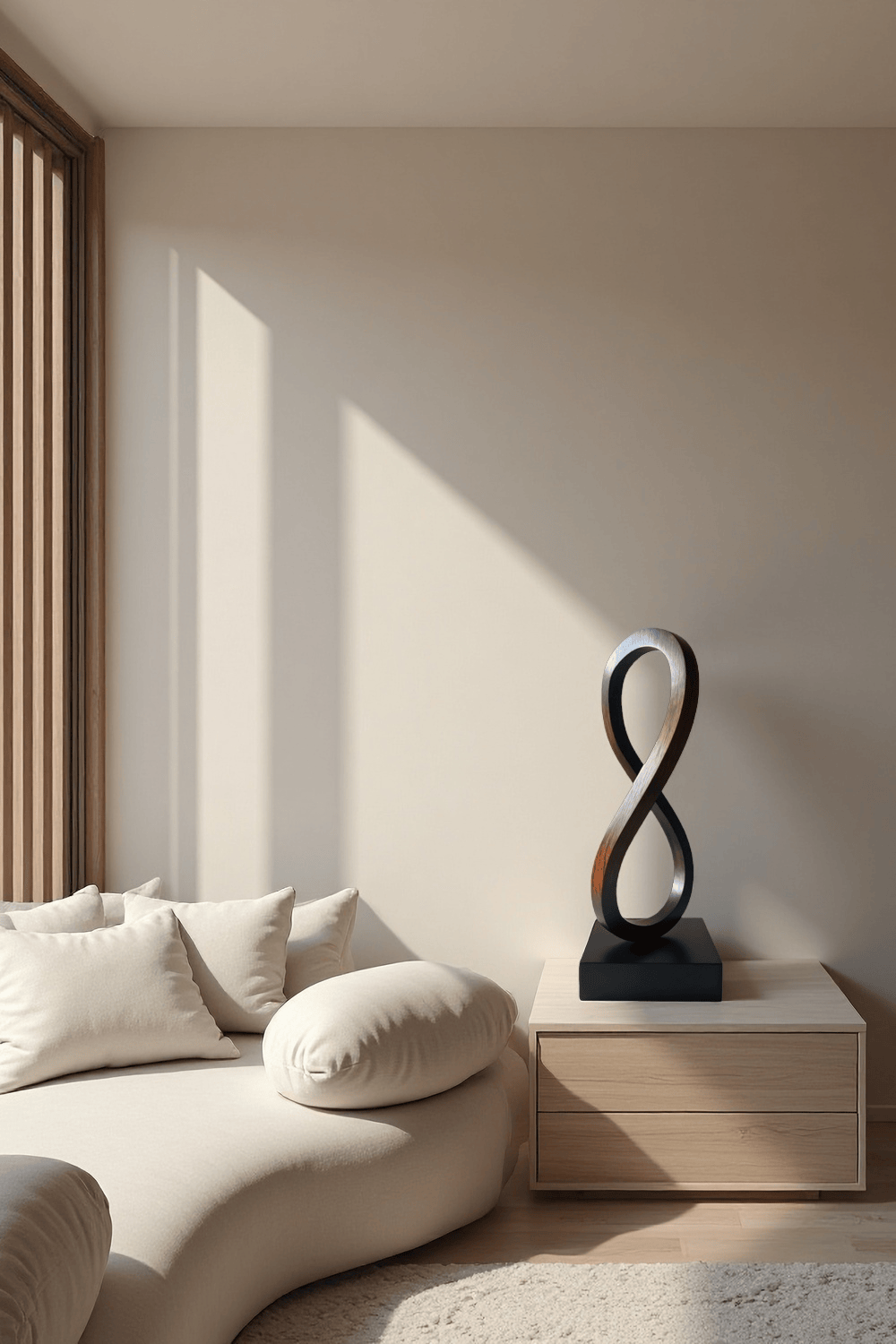 Abstract Wooden Sculpture Modern Handcrafted Wood Art Home Décor Gift