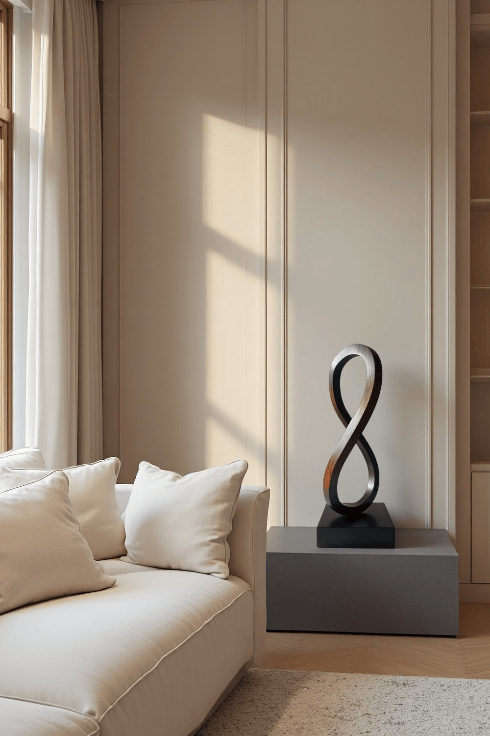 Abstract Wooden Sculpture Modern Handcrafted Wood Art Home Décor Gift