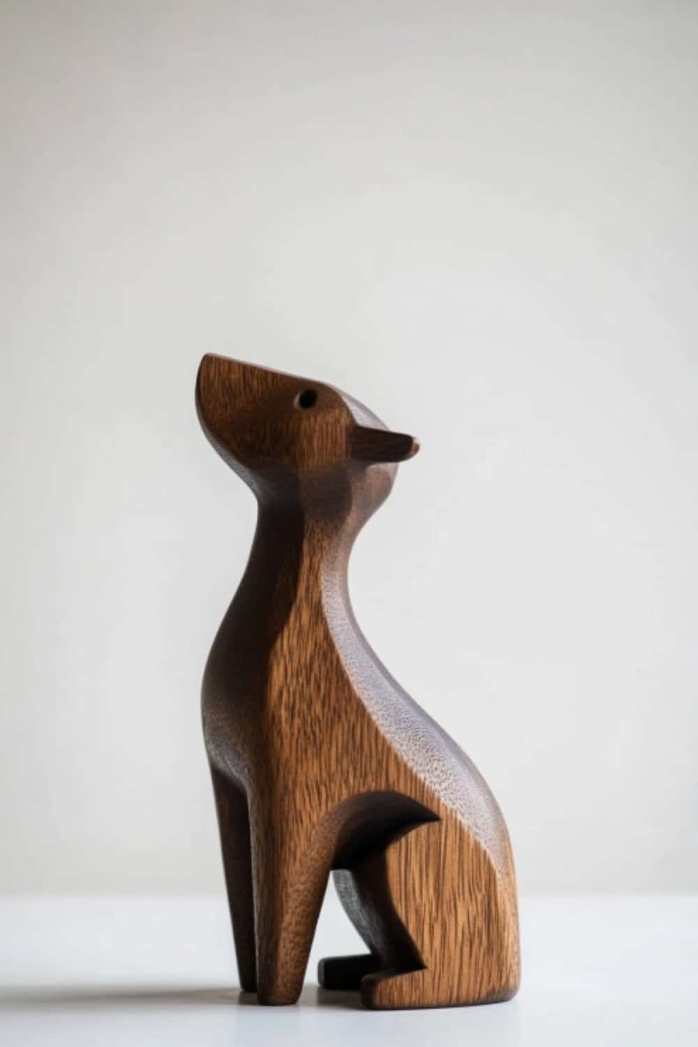Abstract  Wooden Dog Sculpture Handcrafted Animal Wood sculpture Art Decor