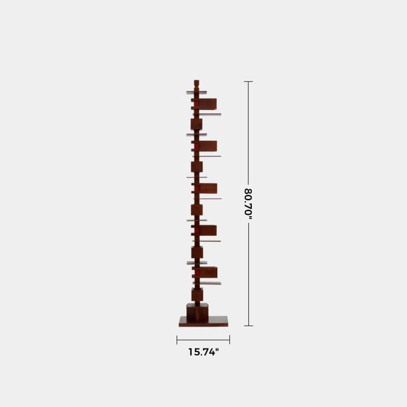 Large Modern Wooden Floor Lamp Abstract Geometric Totem Design For Living Room