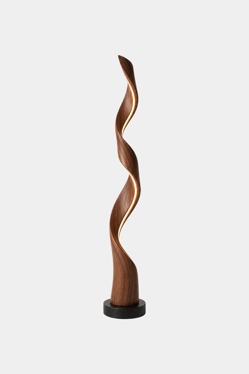 Handcrafted Spiral Wooden Floor Lamp With Warm LED Light For Modern Living Rooms And Luxury Interiors