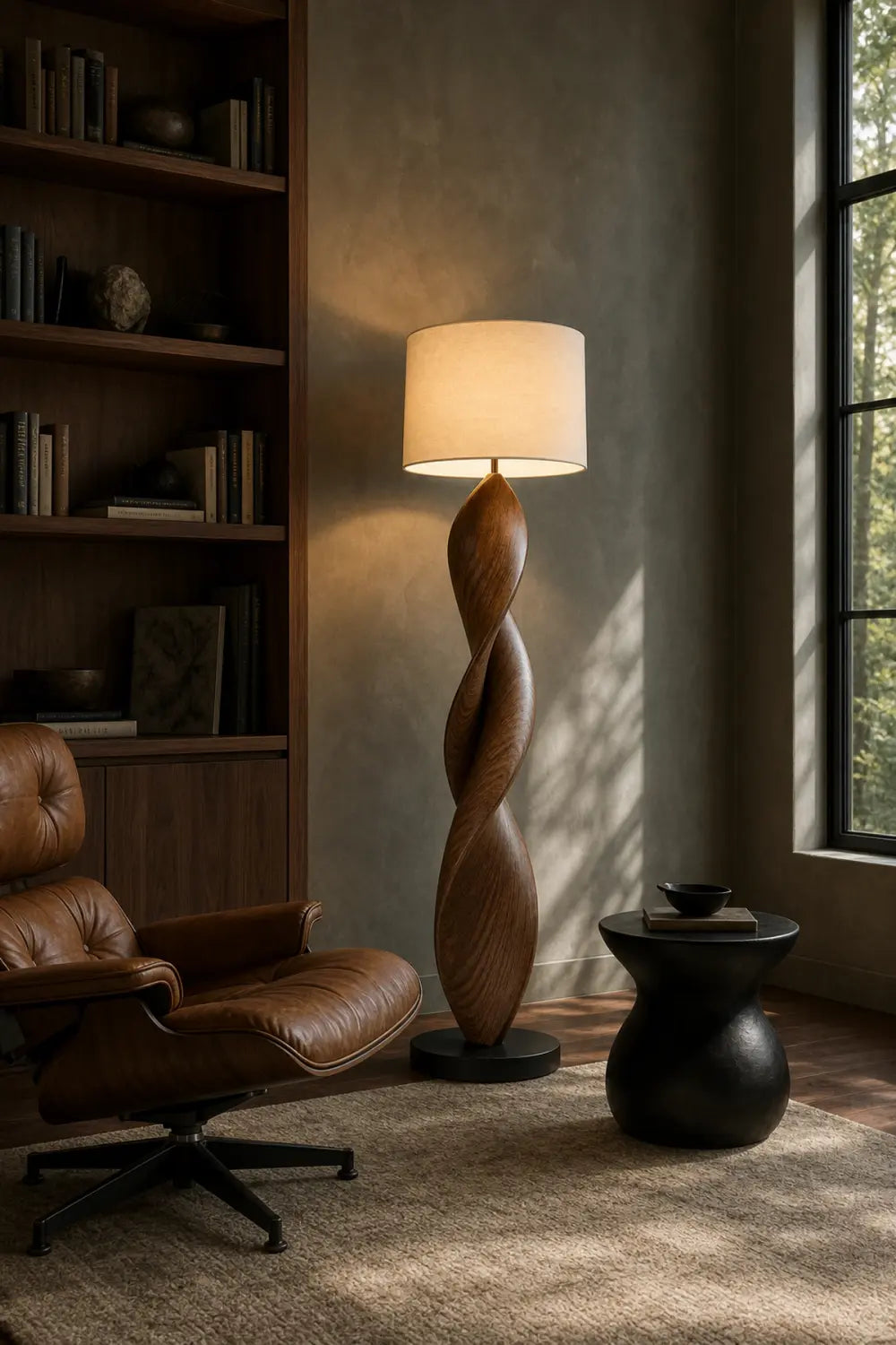 Flowing Ribbon Wood Floor Lamp | Modern Standing Decor Light For Home Space