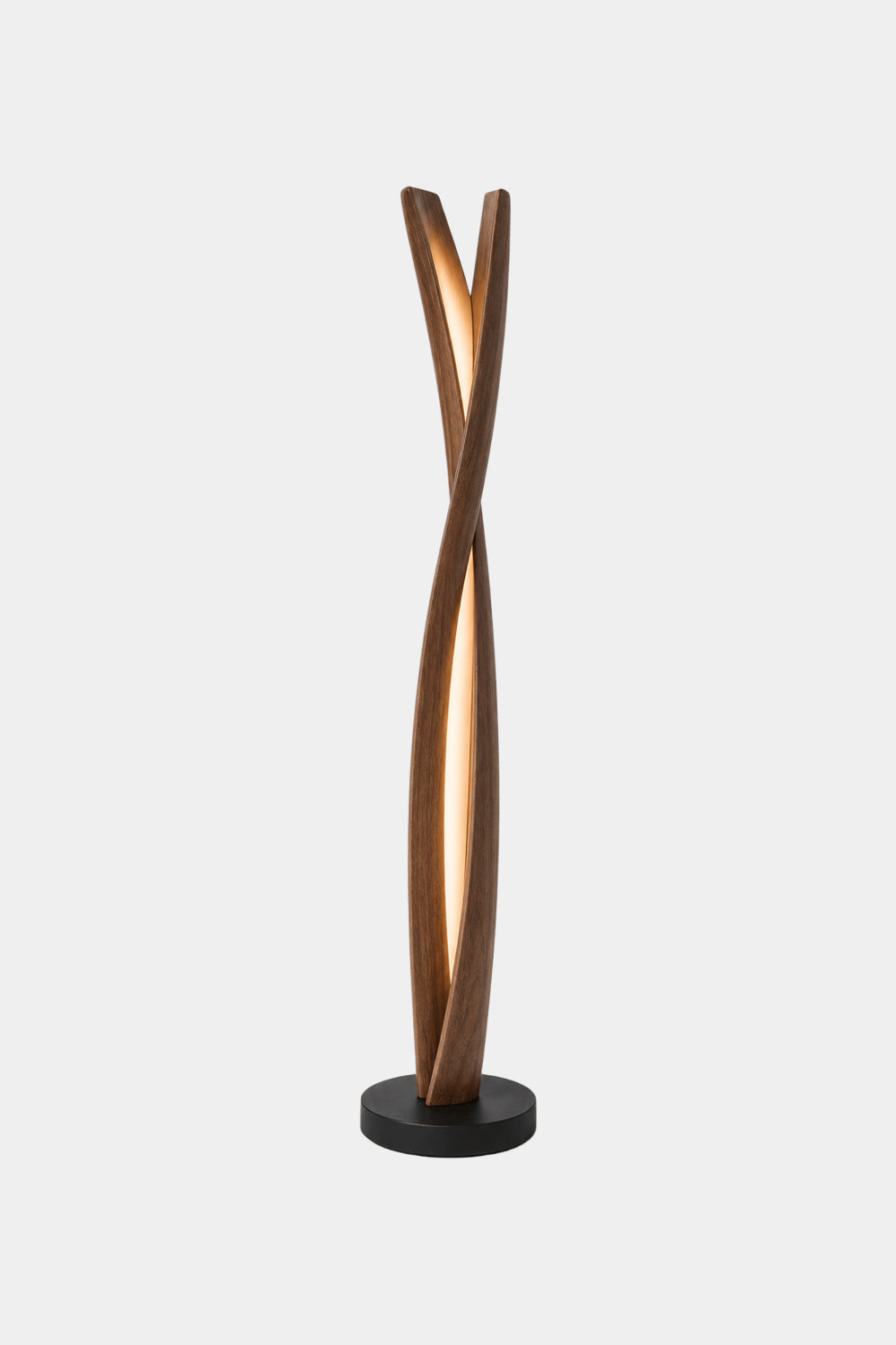 Handcrafted Wooden Sculpture Lamp Abstract Twist Design Ambient Lighting For Luxury Interiors