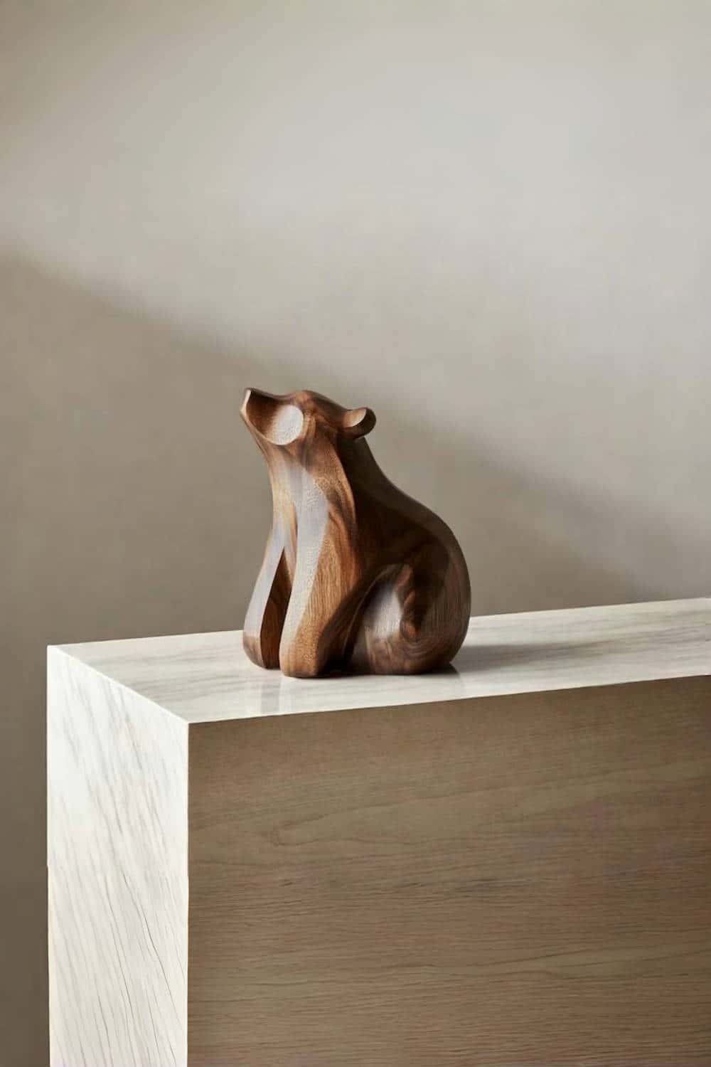 Wooden Bear Statue Wood Carved Bear Carvings Wooden Animal Sculptures