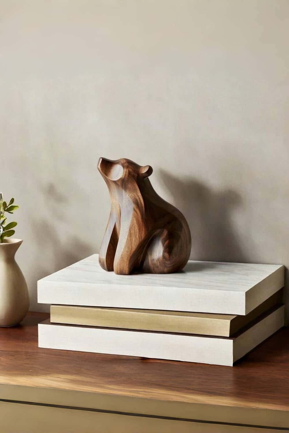 Wooden Bear Statue Wood Carved Bear Carvings Wooden Animal Sculptures