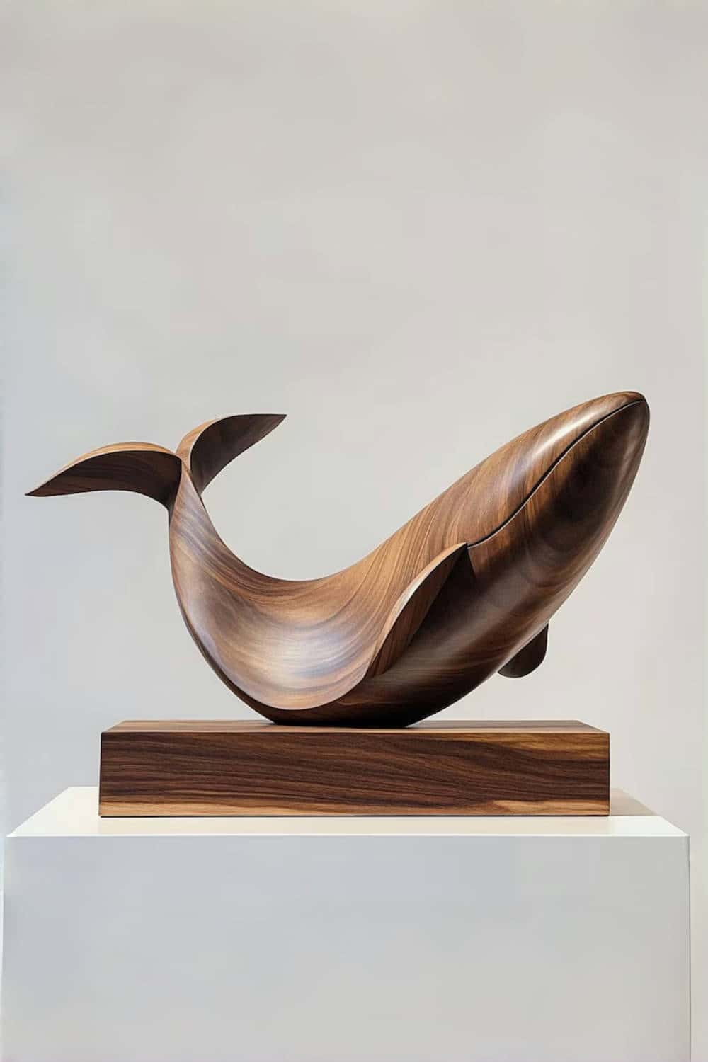 Handcrafted Wooden Whale Sculpture Coastal Ocean Inspired Home Decor
