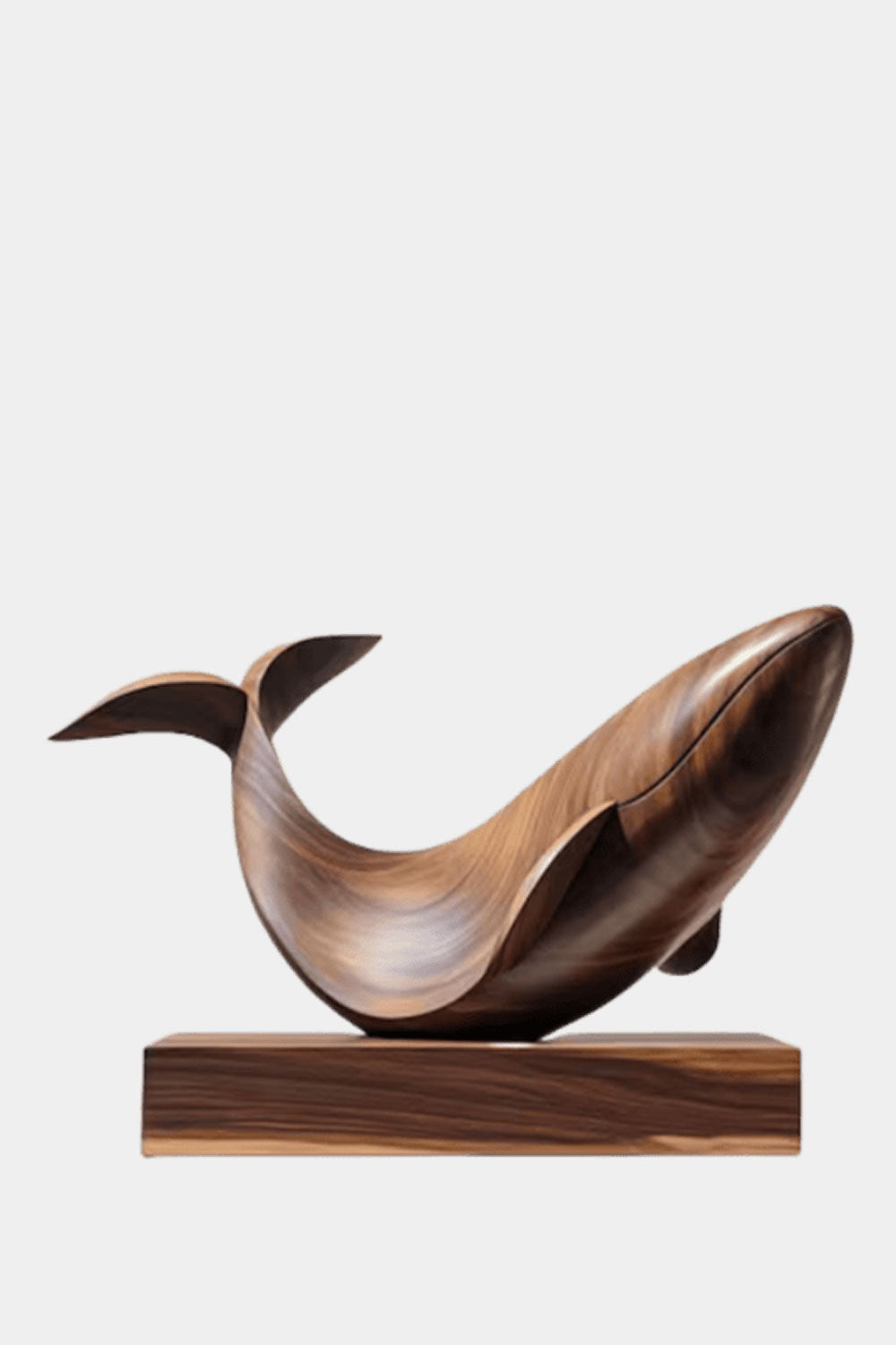 Handcrafted Wooden Whale Sculpture Coastal Ocean Inspired Home Decor