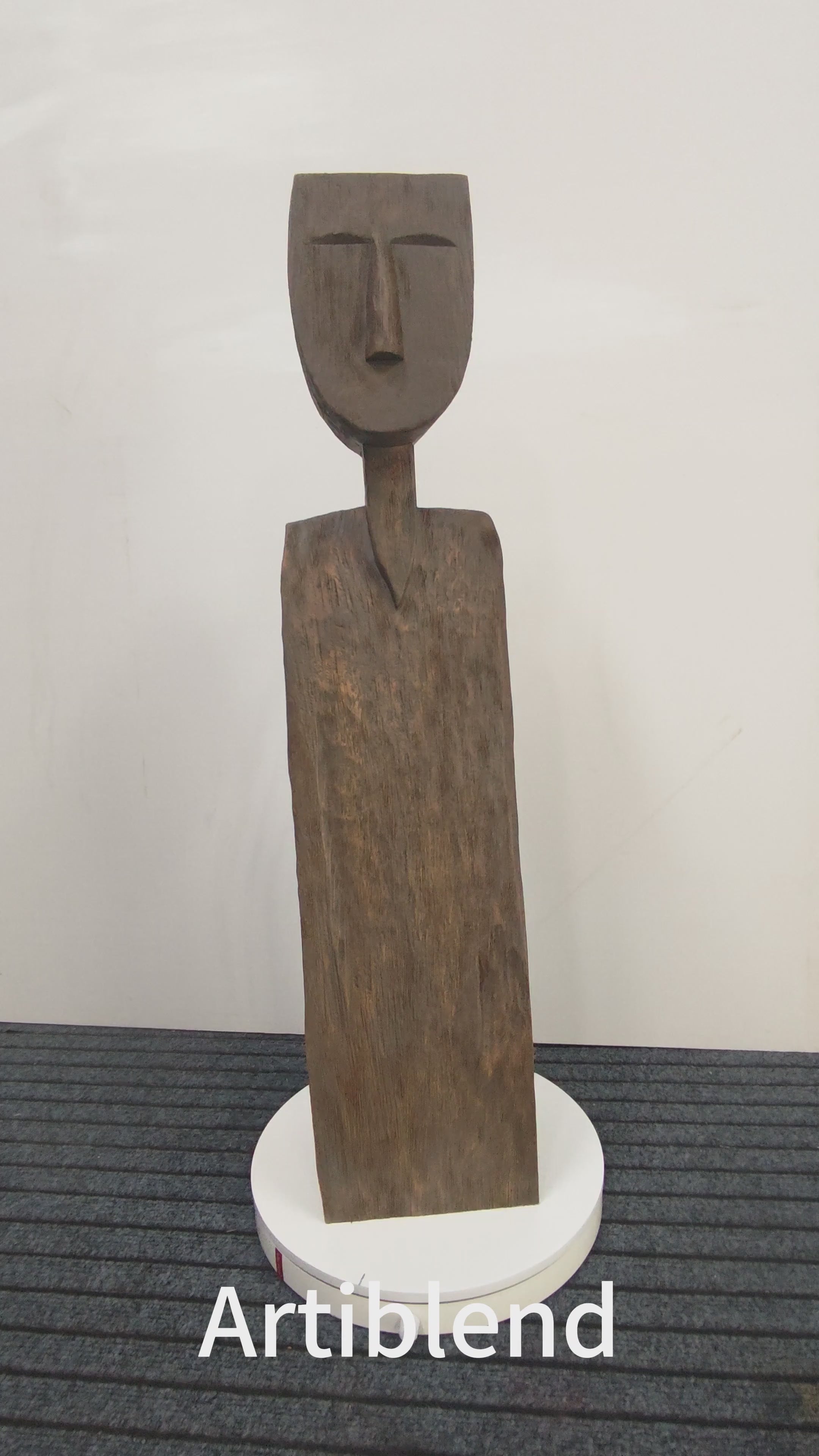 African Large Abstract Wooden Sculpture Tribal Art Decor Wooden Statues