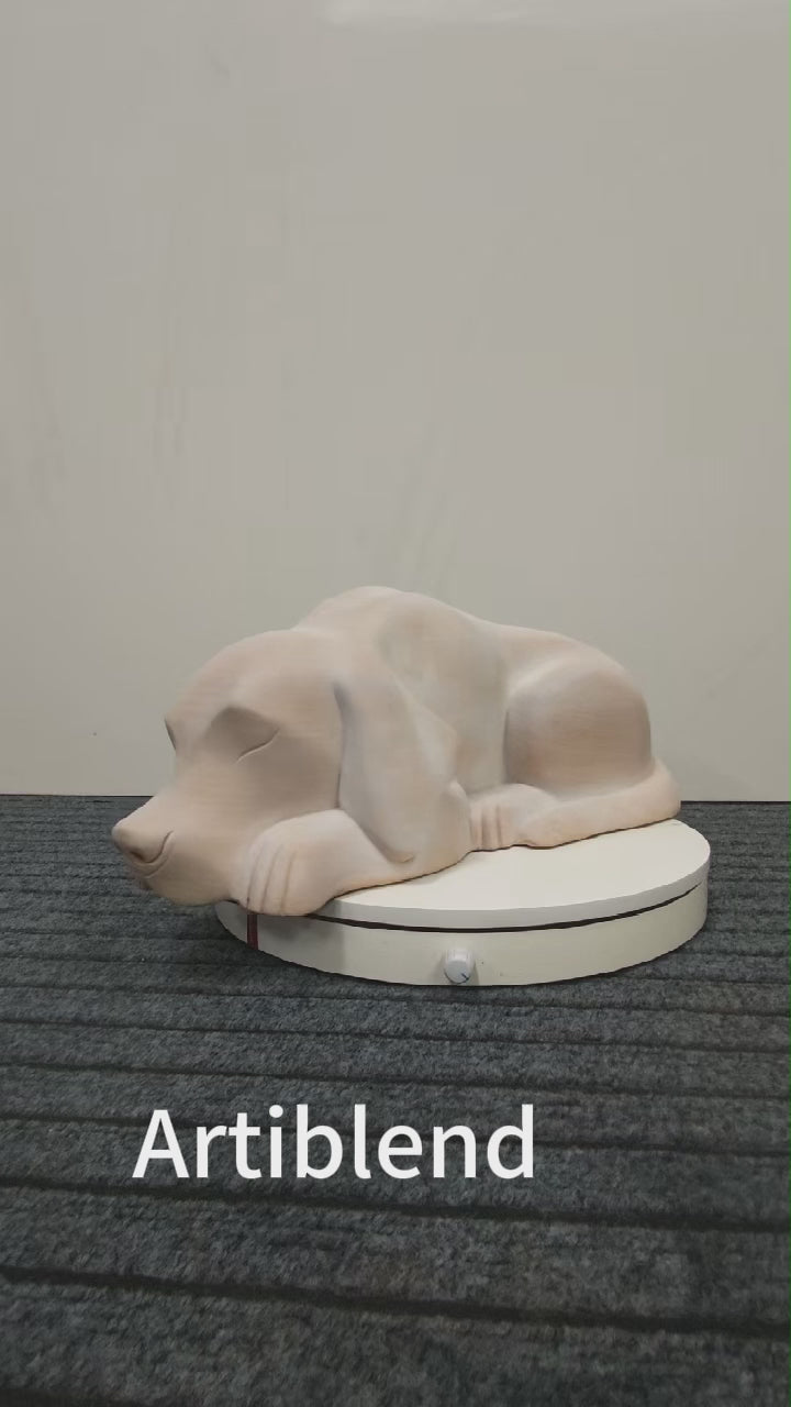 Serene Light Wood Dog Statuette | Peaceful Pet Remembrance Gift