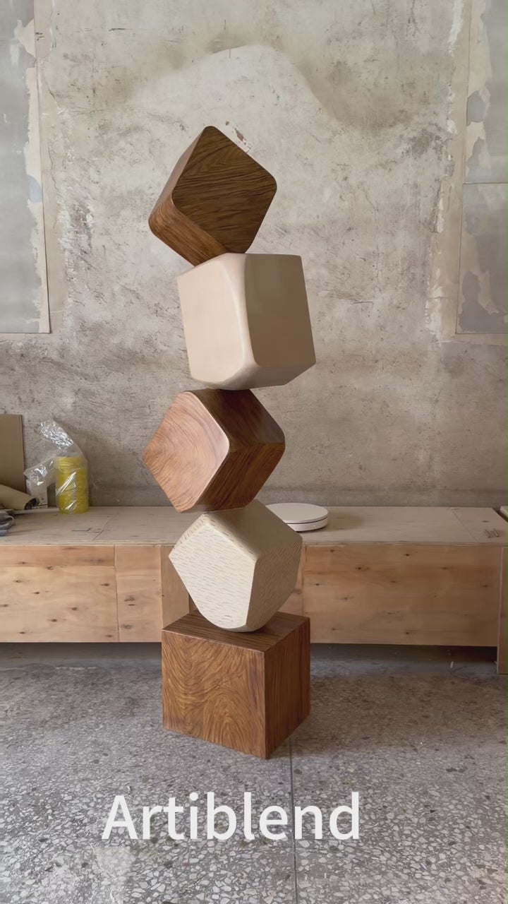 Large Abstract Wood Sculpture Hand Carved Wooden Sculpture Wood Carvings