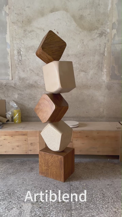 Large Abstract Wood Sculpture Hand Carved Wooden Sculpture Wood Carvings