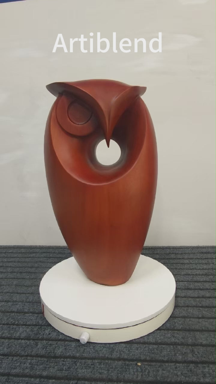 Hollow Wood Owl Sculpture | Contemporary Negative Space Art
