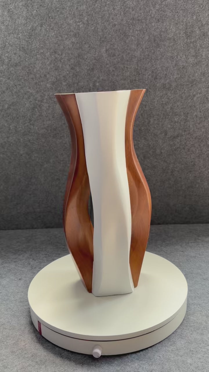 Modern  Wood Vase Unique Handcrafted Decorative Wooden Flower Vase Deco