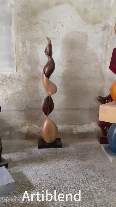 Abstract Sculpture From Wood Large Wooden Sculpture Art Wooden Statue Hand Carved