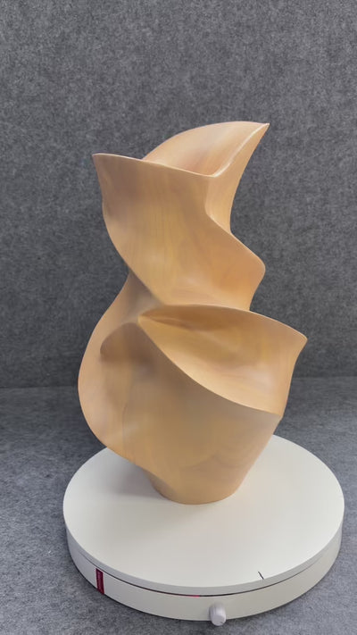 Unique Organic Swirl Wood Vase | Twisted Natural Solid Wood Vase for Home Decor