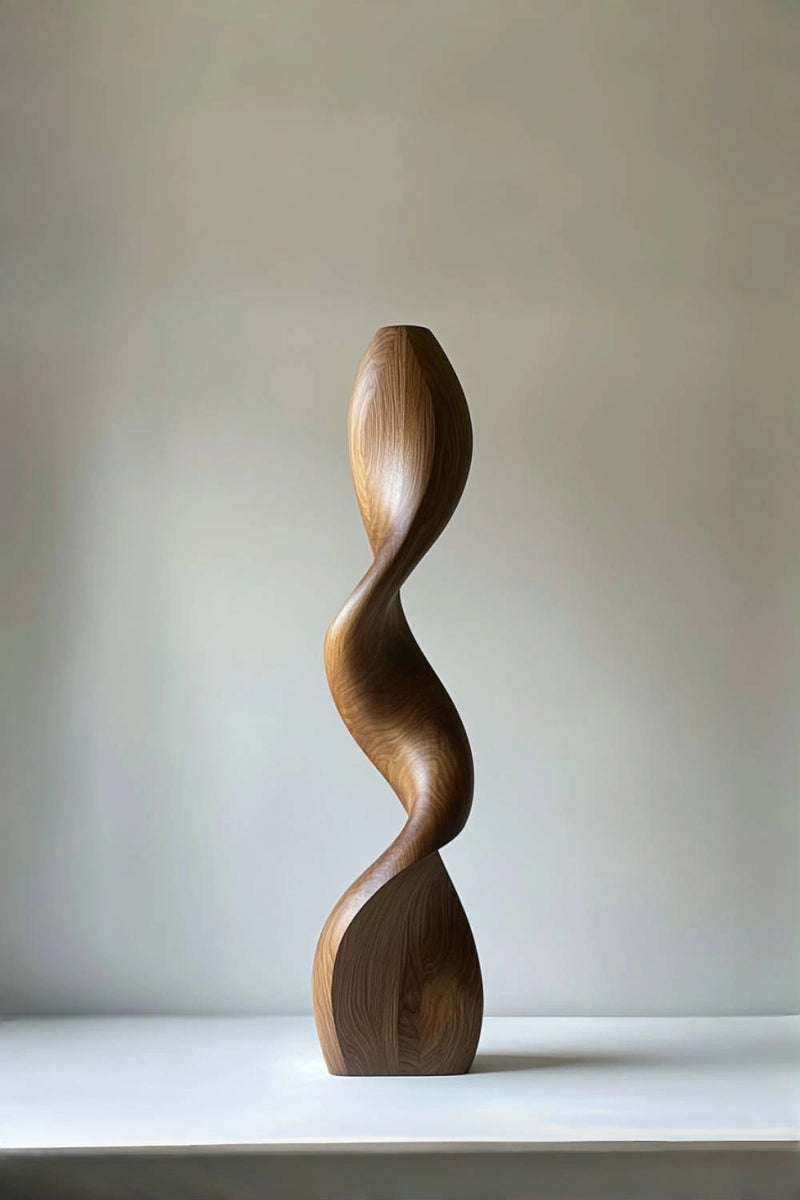 Hand Carved Large Wood Sculptures Floor Abstract Wooden Sculpture Art
