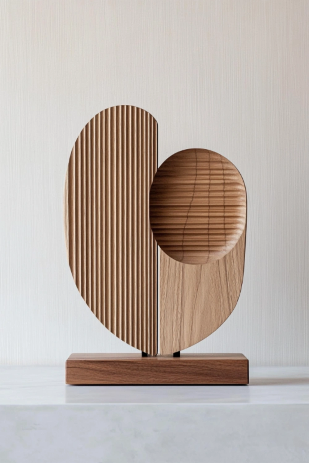 Modern Minimalist Abstract Wood Sculpture Hand Carved Wooden Sculpture