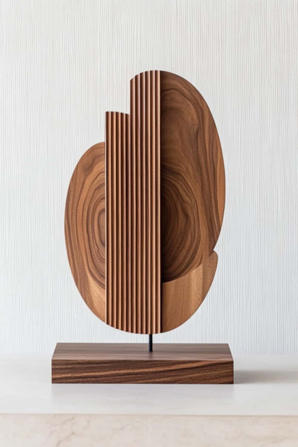 Modern Minimalist Abstract Wood Sculpture Hand Carved Wooden Sculpture