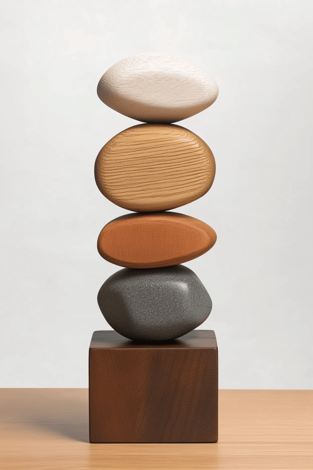 Handcrafted Wood Sculpture Modern Abstract Art Minimalist Home Decor