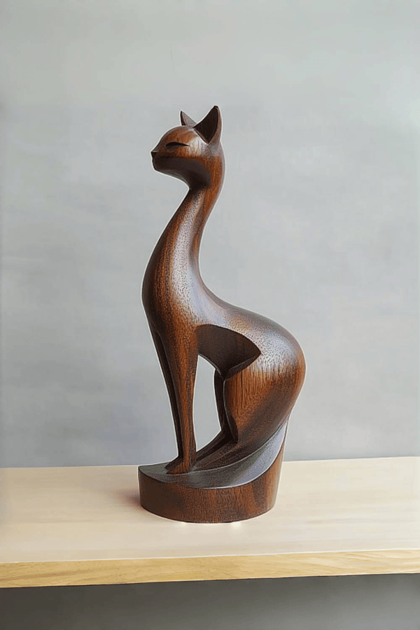Cat Wood Carving Wooden Cat Statues Cat Wood Sculpture Wooden Cat Sculptures Animal Wood Sculpture 