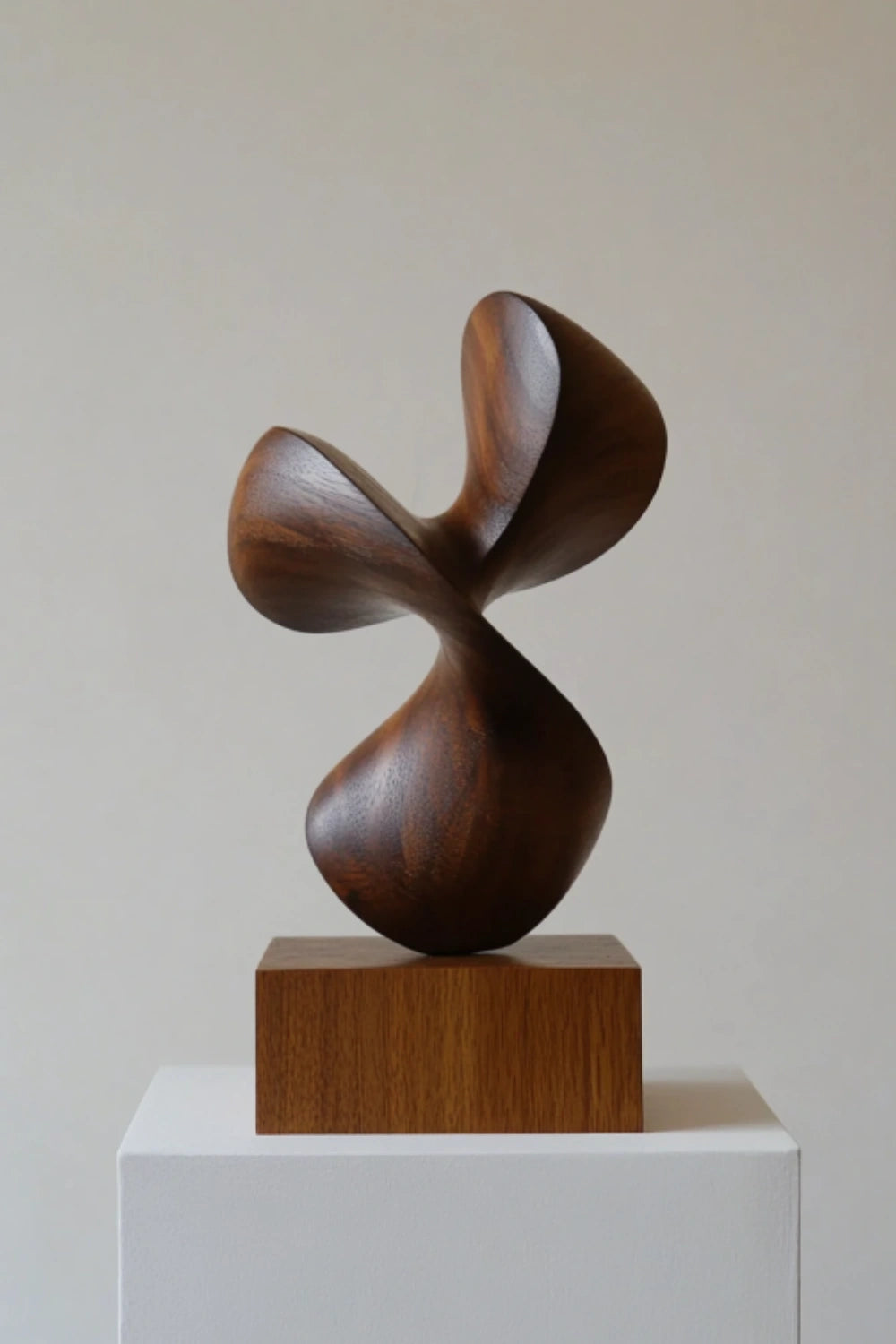 Abstract Wooden Sculpture Modern Hand Carved Minimalist Statue Art Decor