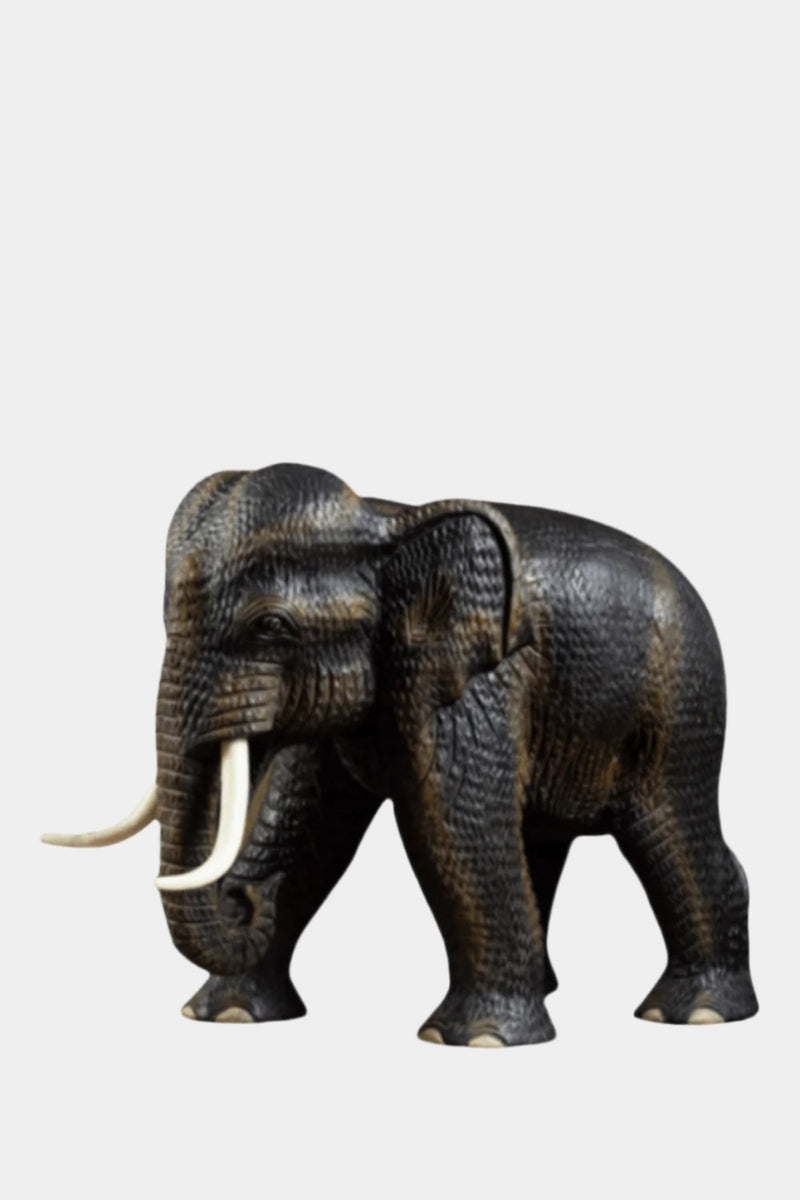 Elephant Wood Carving Hand Carving Wooden Art  Wood Sculpture Animal Crafts Wooden Elephant Statue