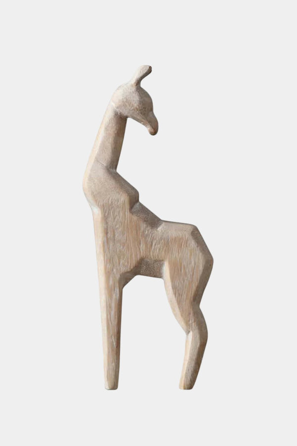 Giraffe Wood Carving Hand Carving Wooden Art  Wood Sculpture Animal Crafts Wooden Giraffe Statue