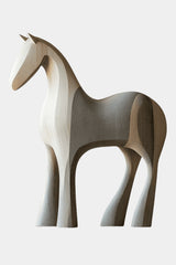 Wooden Horse Sculpture Animal Wood Carving Hand Carving Wooden Art Animal Wood Sculpture Animal Crafts