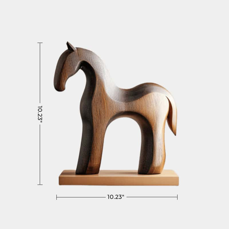 Wooden Horse Sculpture Animal Wood Carving Hand Carving Wooden Art Animal Wood Sculpture Animal Crafts