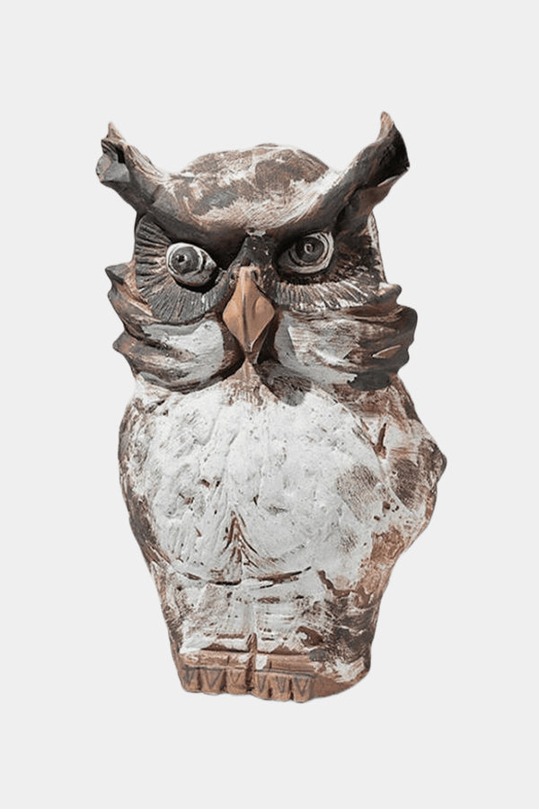 Animal Pottery Sculpture Animal Pottery Clay Owl Carving Pottery Owl Carvings Ceraminc Owl Statue