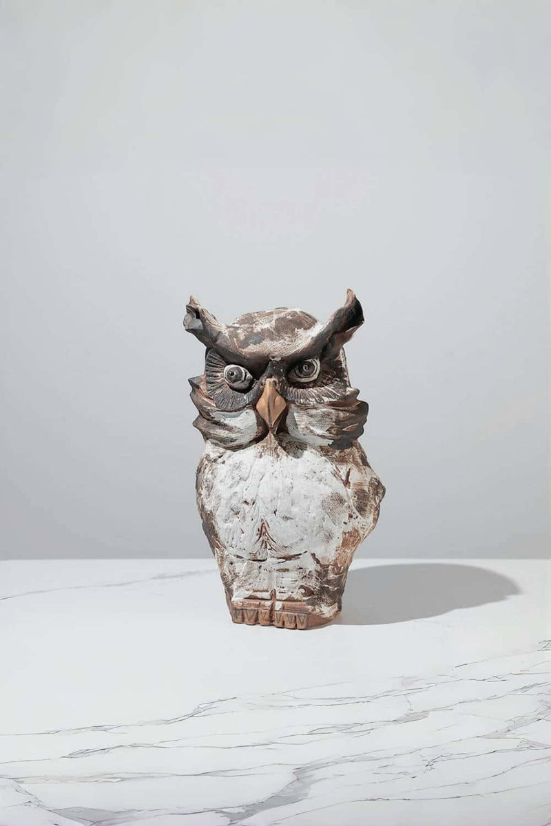 Animal Pottery Sculpture Animal Pottery Clay Owl Carving Pottery Owl Carvings Ceraminc Owl Statue