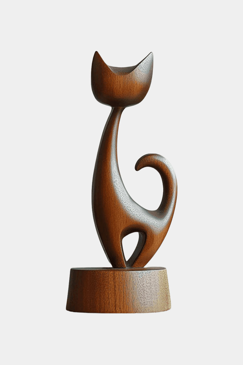 Wooden Carved Animals Wooden Cat Statue Wood Cat Sculpture Decorative