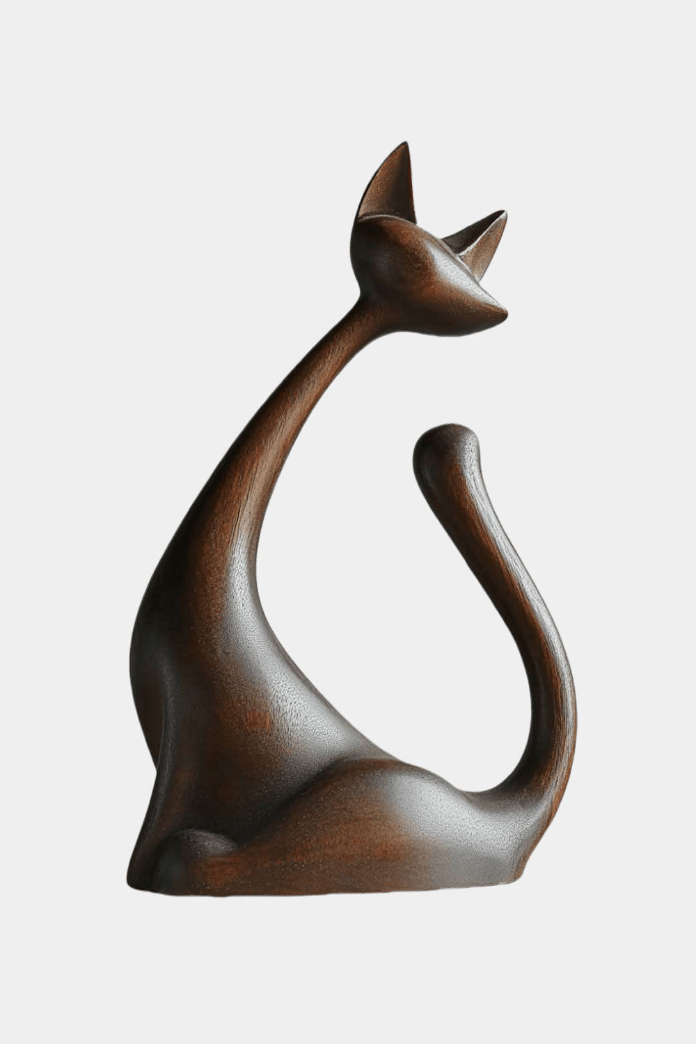 Wooden Carved Animals Wooden Cat Statue Wood Cat Sculpture Decorative