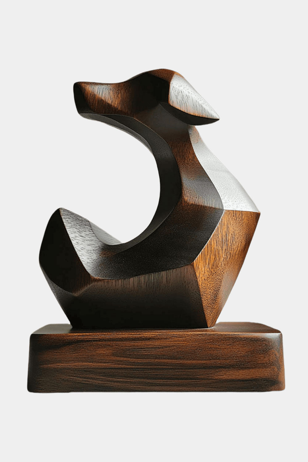 Wooden Dog Sculpture Wooden Animal Sculptures Wood Decorative Sculpture