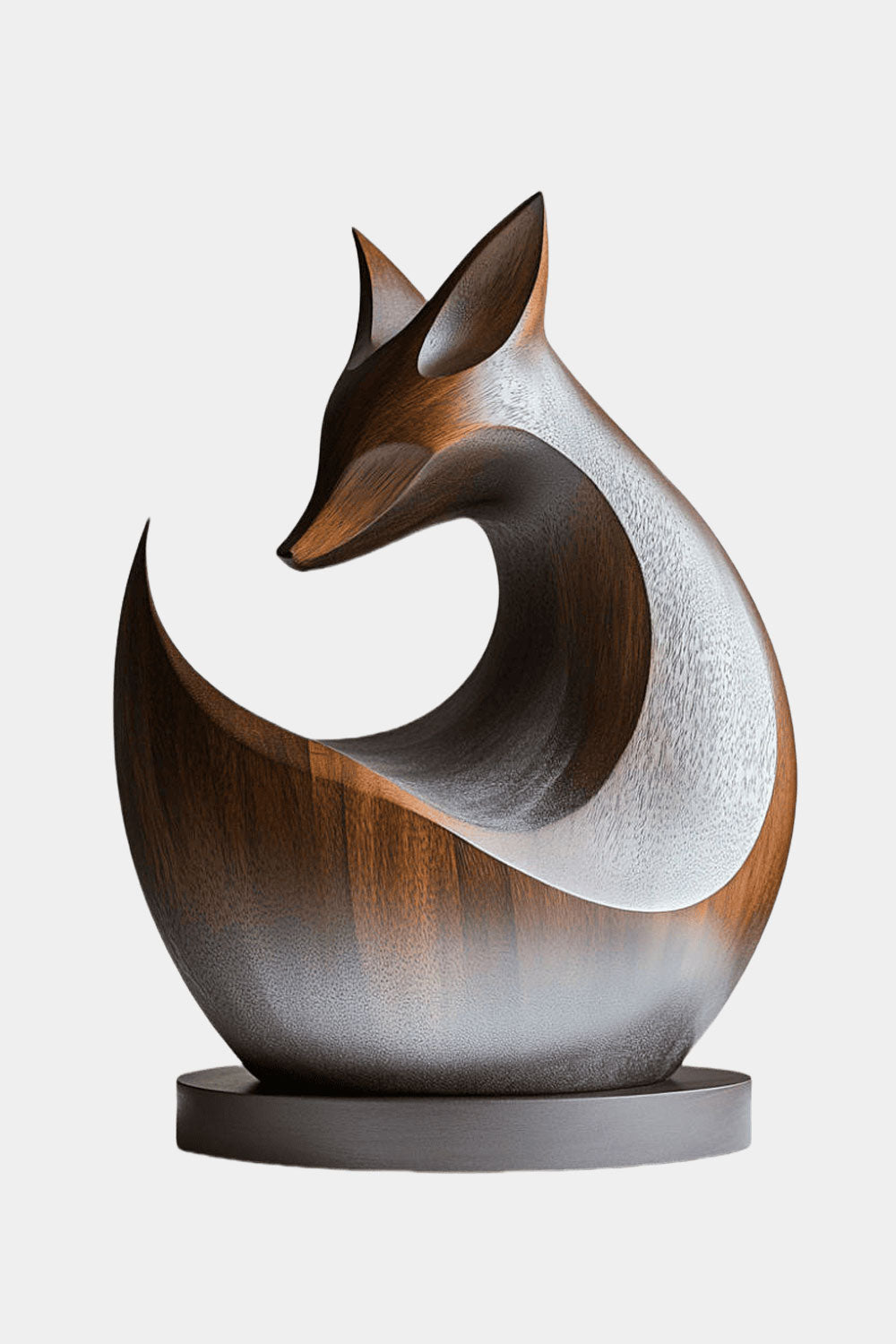 Wooden Carved Animals Wooden Fox Statue Hand Carved Wood Sculpture