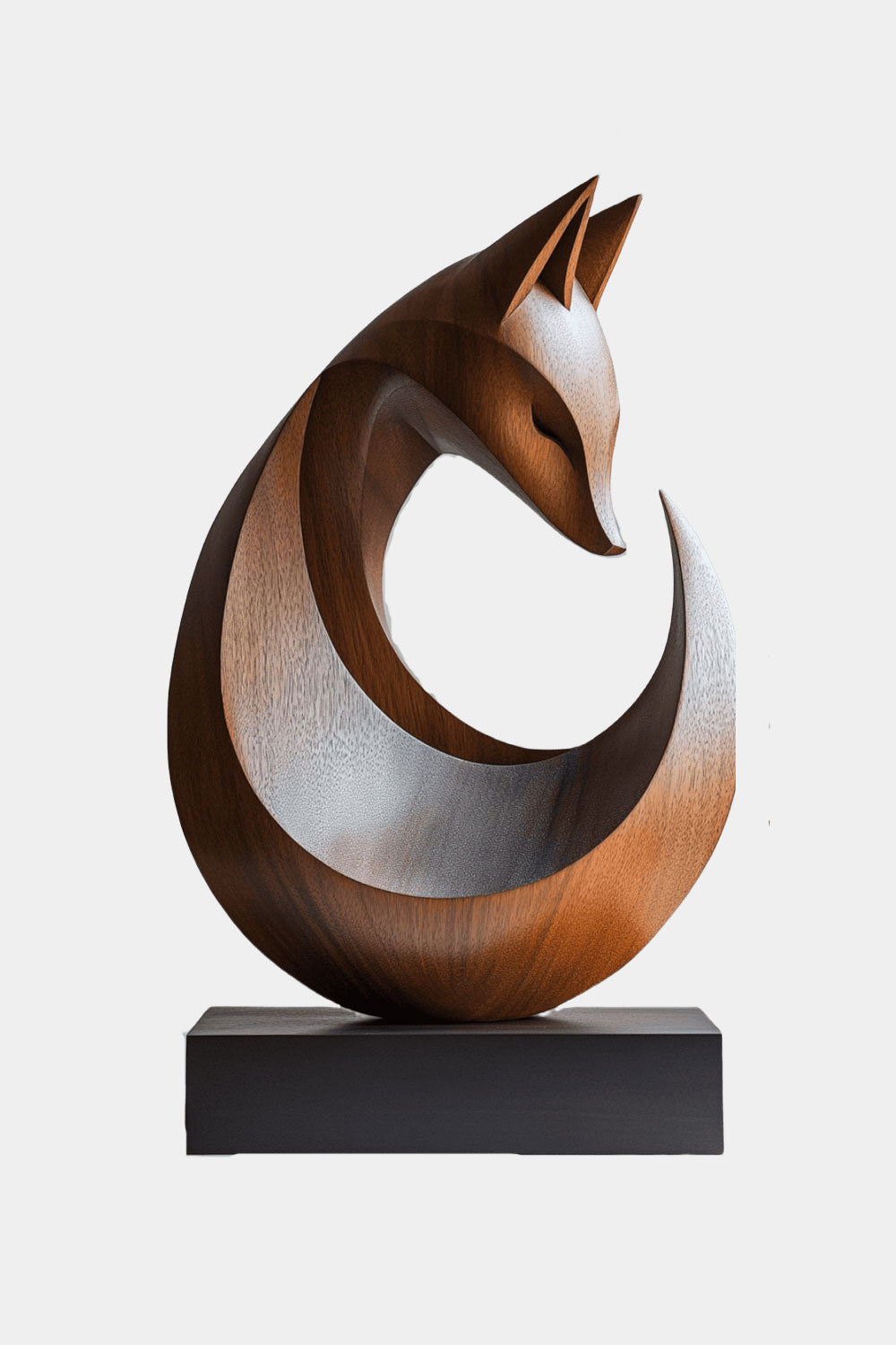 Wooden Carved Animals Wooden Fox Statue Hand Carved Wood Sculpture