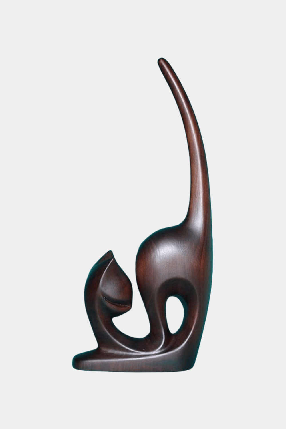 Wooden Carved Animals Wooden Cat Statue Wood Cat Sculpture Decorative