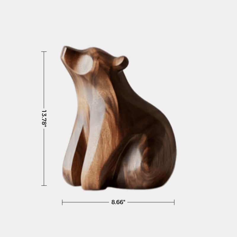 Wooden Bear Statue Wood Carved Bear Carvings Wooden Animal Sculptures