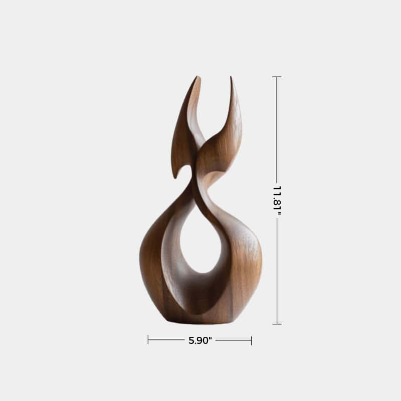 Abstract Wood Art Wooden Animal Sculpture Handcrafted Minimalist Decor