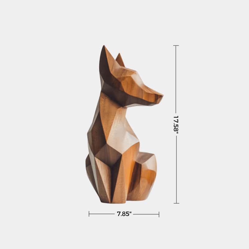 Abstract  Wooden Dog Sculpture Handcrafted Animal Wood sculpture Art Decor