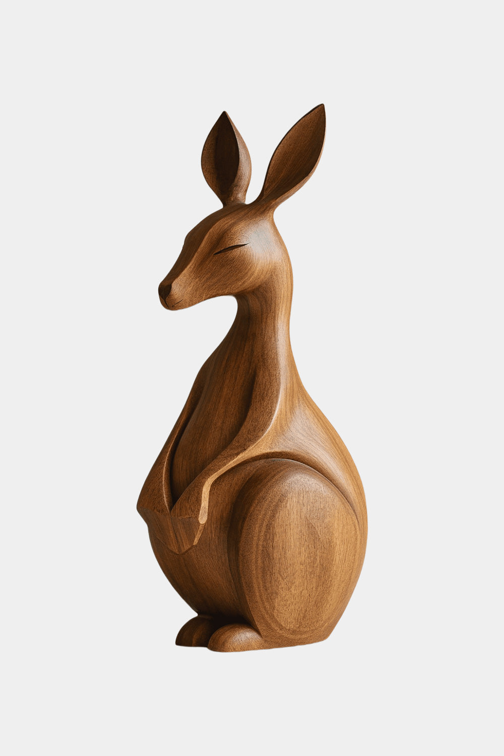 Handcrafted Wooden Kangaroo Sculpture Animal Wood Sculpture Decor Modern Homes