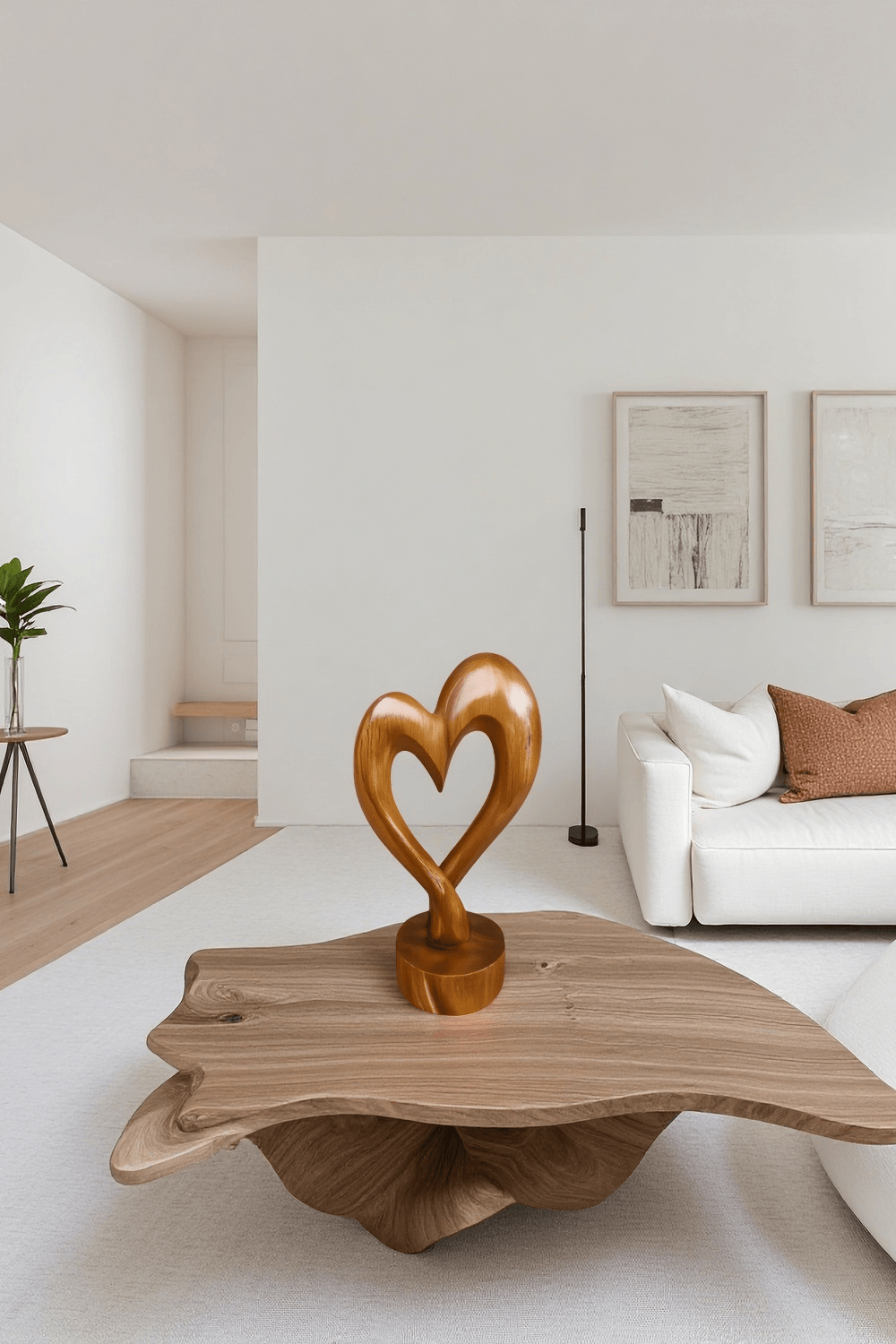 Abstract Wooden Sculpture Handcrafted Art Piece for Modern Home Decor