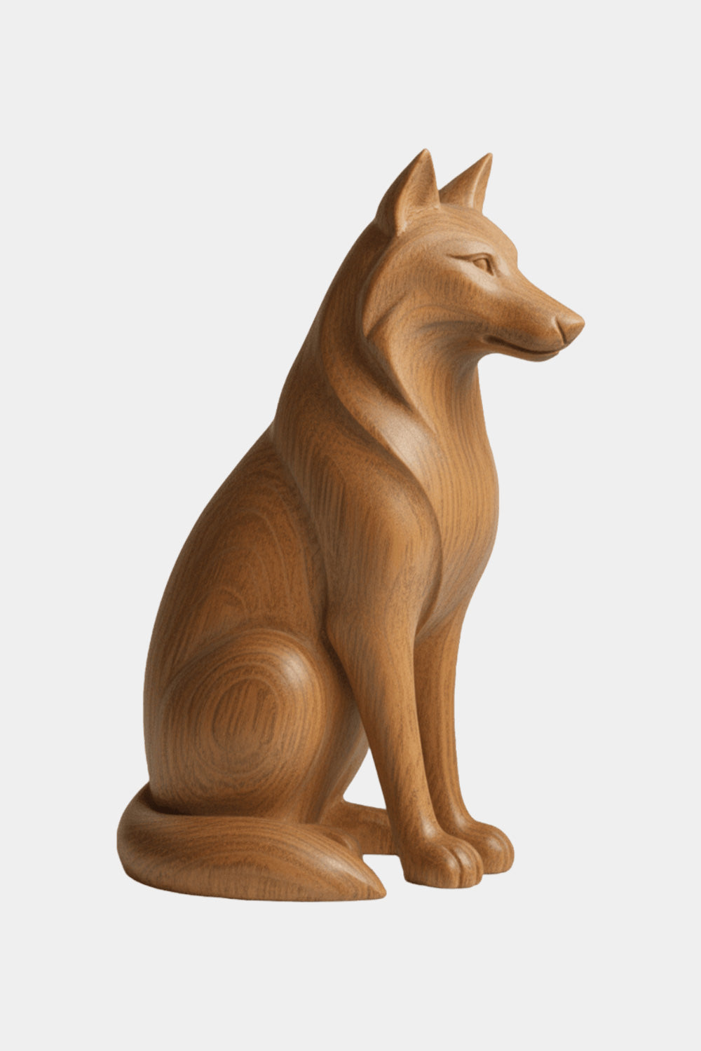 Handmade Wooden Wolf Sculpture Wolf Wood Carving Wooden Wolf Statue Art